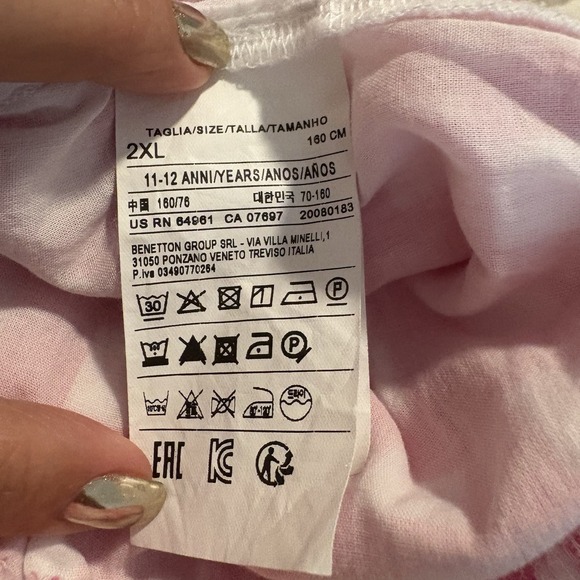 Benetton Little Girls Dress Gingham Ruffle Dress Off Shoulder Red Green Sz 11-12 - Picture 16 of 16